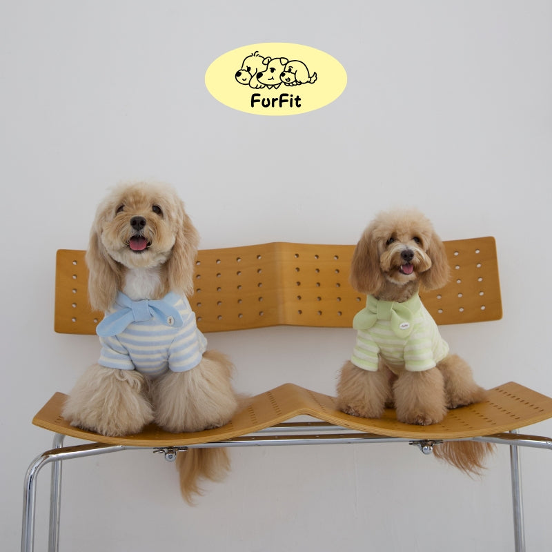 "Puff Stripe Bow" Dog Sweatshirt