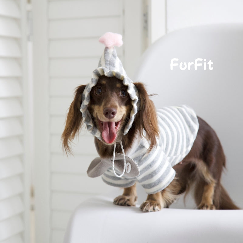 "Puff Stripe Bow" Dog Sweatshirt