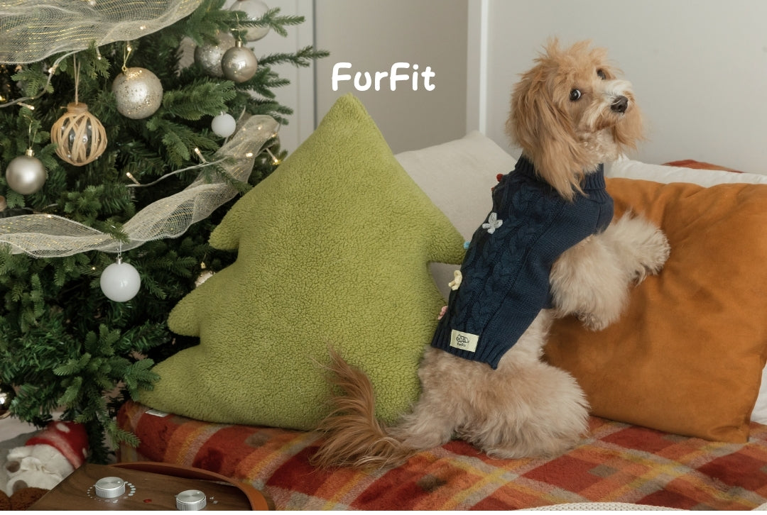 "Warm Bow" Dog Sweater