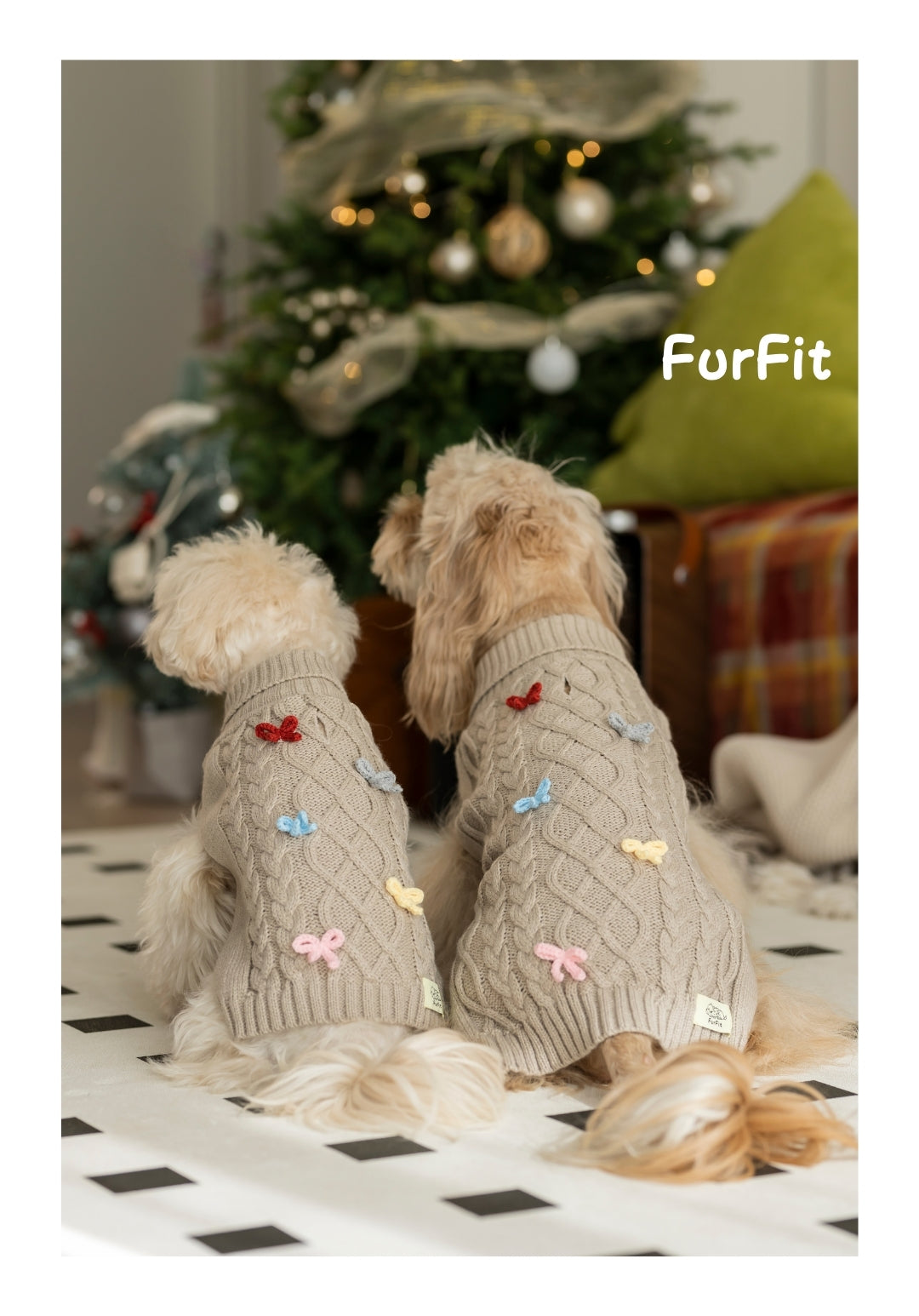 "Warm Bow" Dog Sweater