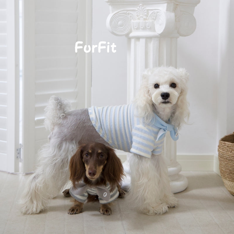 "Puff Stripe Bow" Dog Sweatshirt