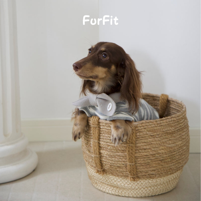 "Puff Stripe Bow" Dog Sweatshirt