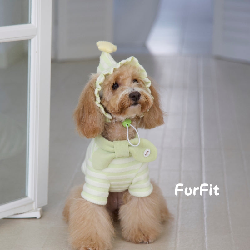 "Puff Stripe Bow" Dog Sweatshirt