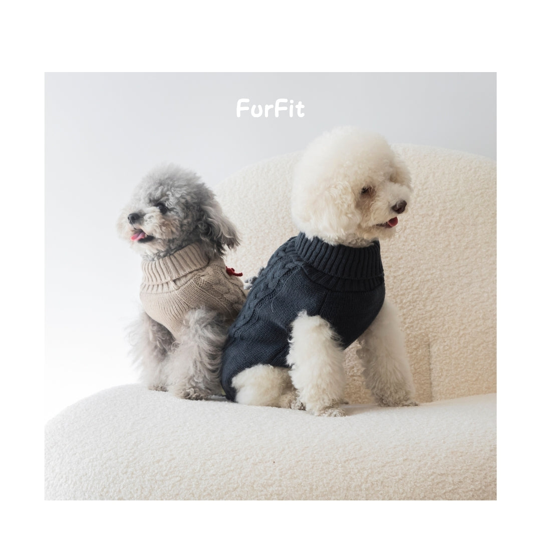 "Warm Bow" Dog Sweater