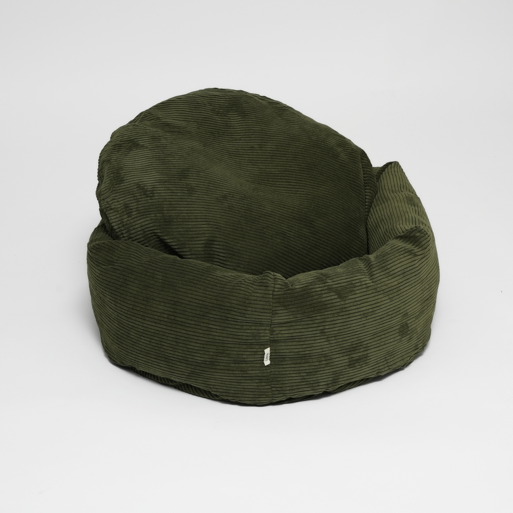 Luna 3.0 Dog Bed in Moss Green Corduroy: Small Plus