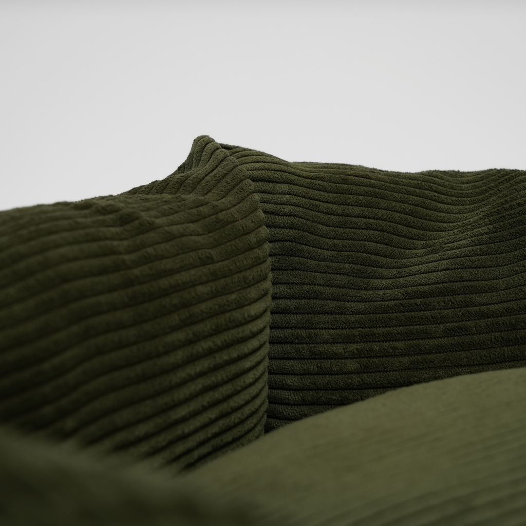 Luna 3.0 Dog Bed in Moss Green Corduroy: Small Plus