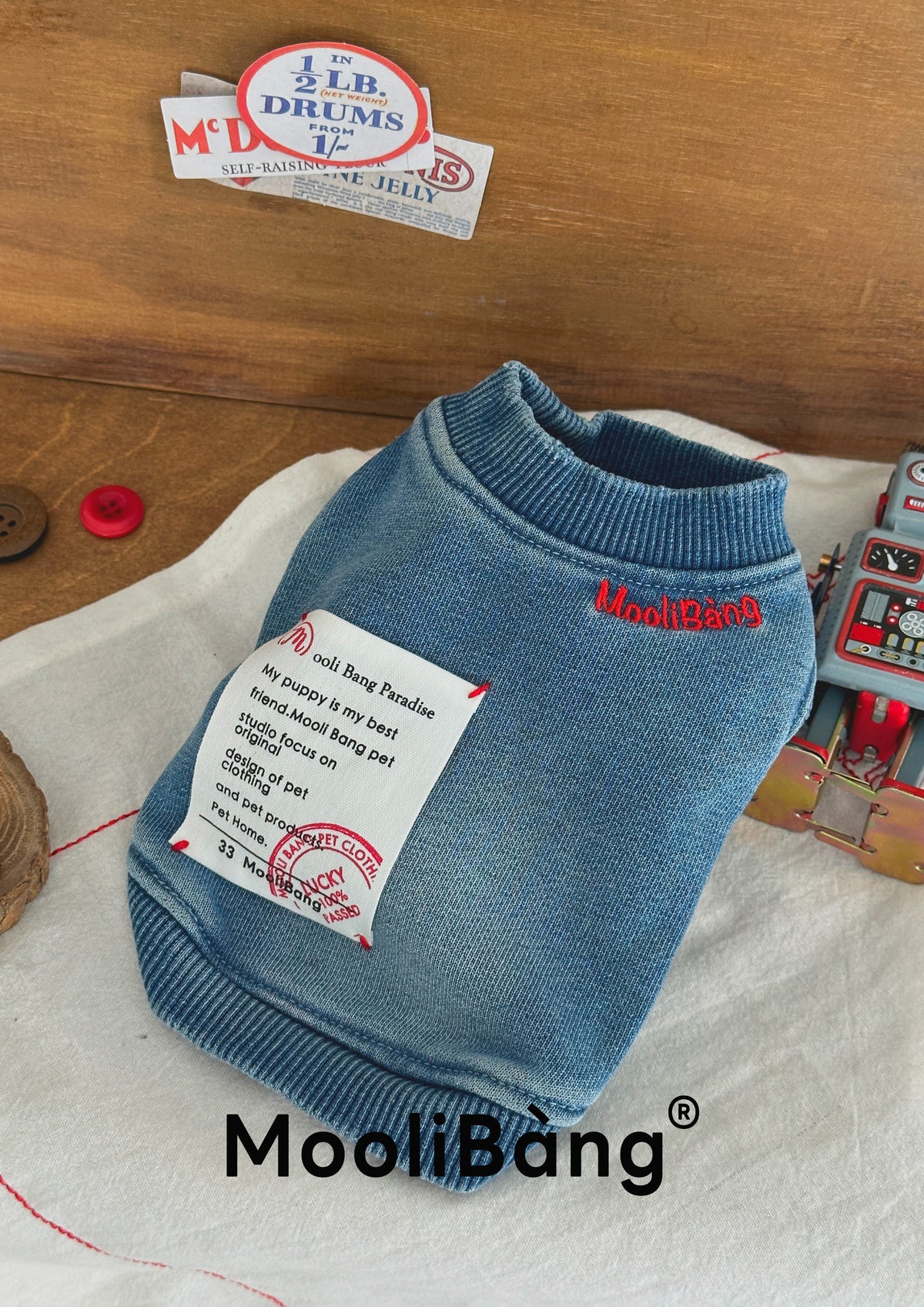 "Classic Style Denim" Dog Sweatshirt