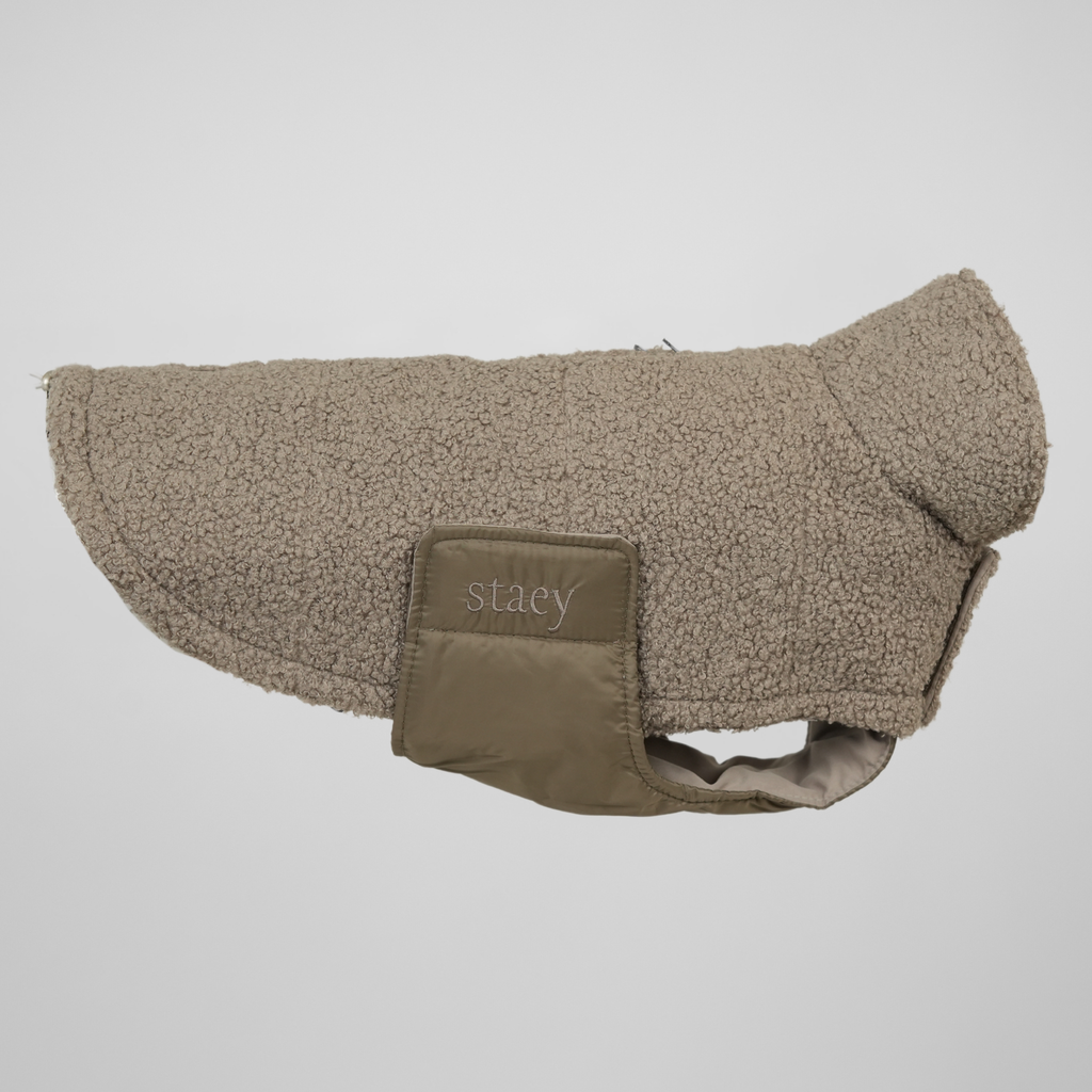 Teddy Dog Coat | Taupe: L