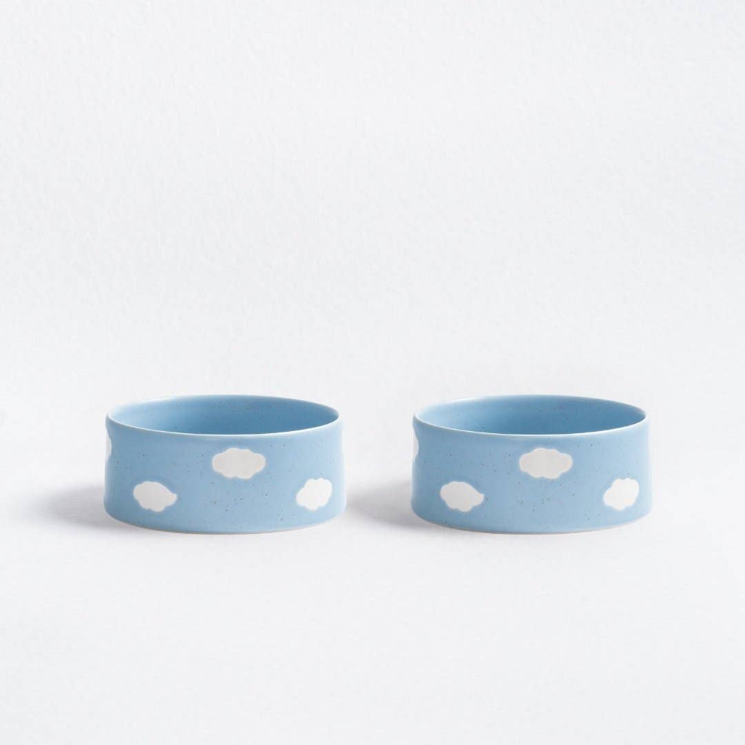 Set of 2 Pet Bowls Cloud 14 cm – Egg Back Home