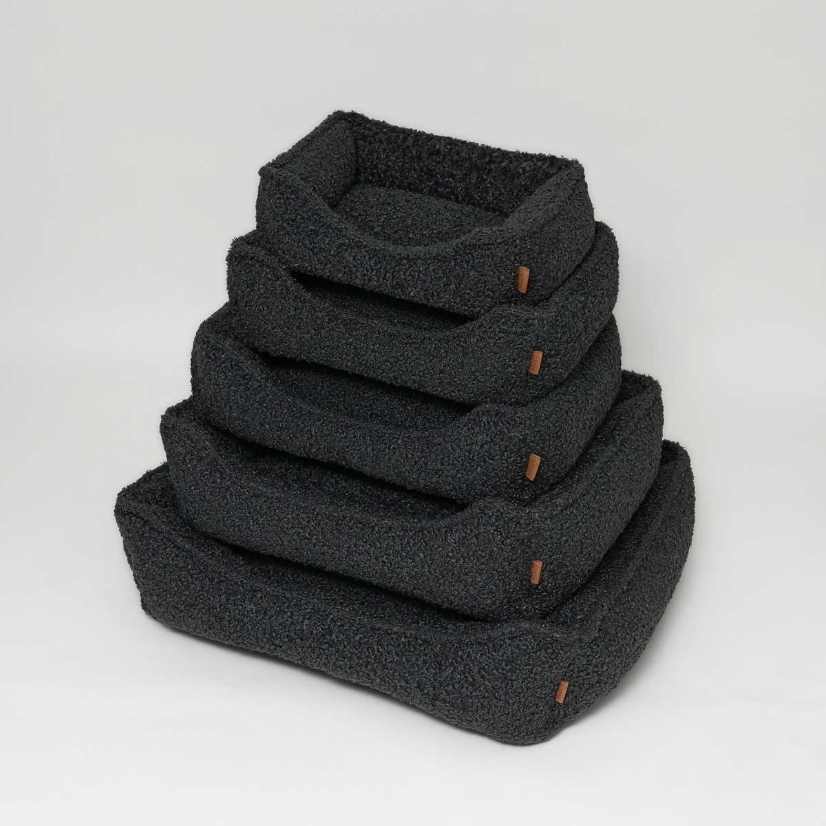 Tora Dog Bed by Staey | Storm Bouclé Fabric: Medium